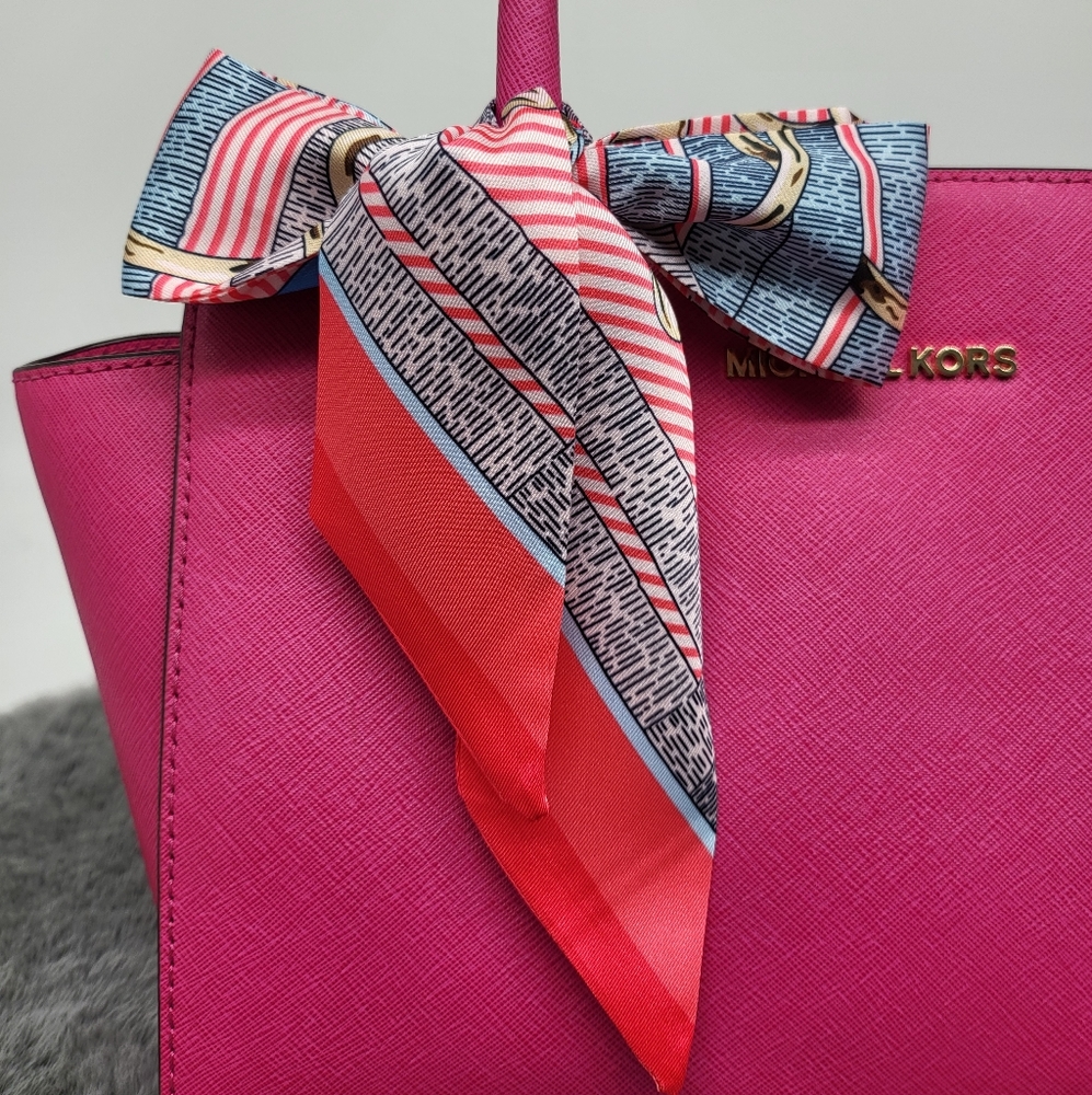 New Print Silk Skinny Scarf Twilly - Picture 2 of 5